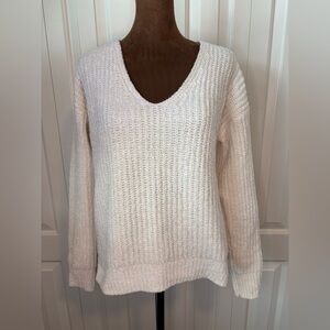 Lucky Brand Cream V-Neck Sweater Size XS